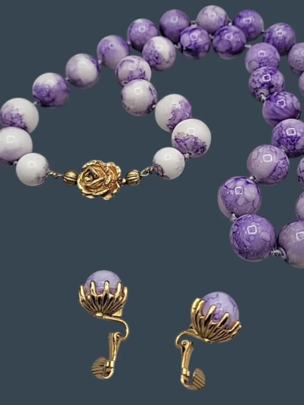 Vintage Newhouse Purple Moonglow Lucite Beaded 25
